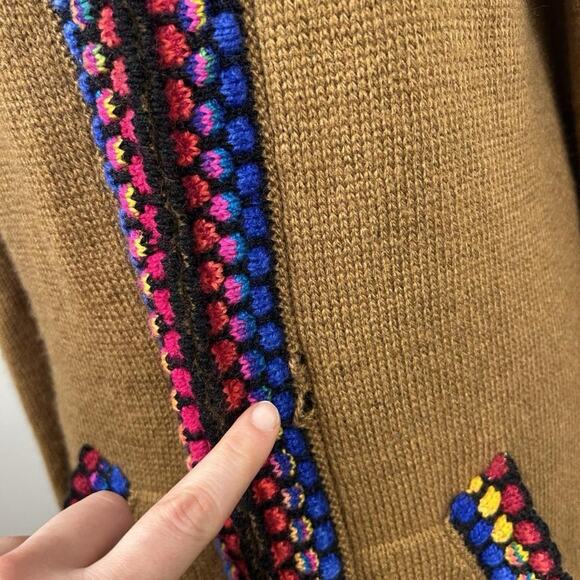 Alpaca Connection Peruvian Zip Up Hoodie Sweater XL Multicolor Boho Womens - Picture 4 of 11